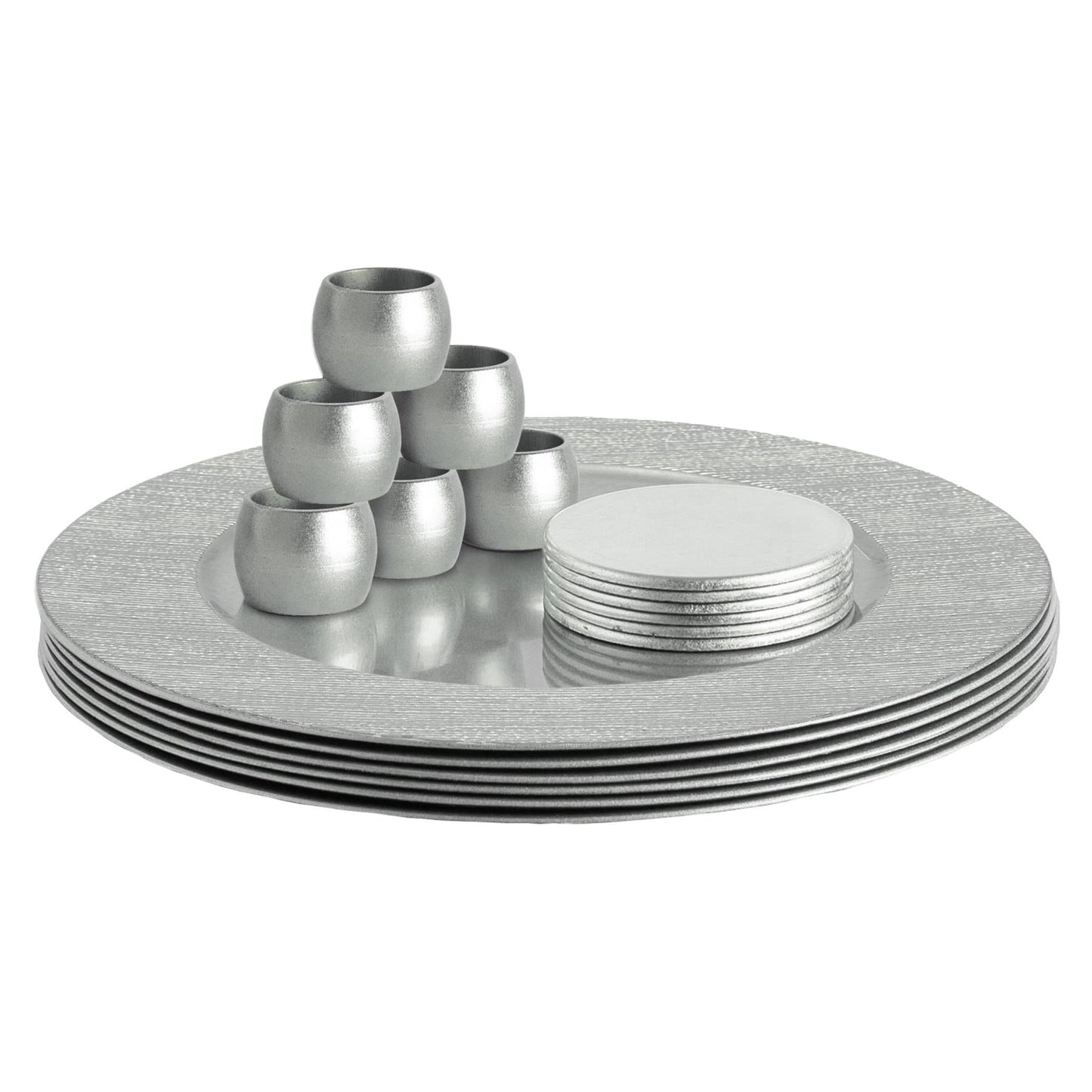 18pc Round Ribbed Charger Plates Set - 33cm