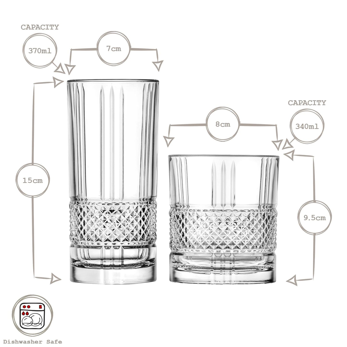 12 Piece Crystal Glassware Set