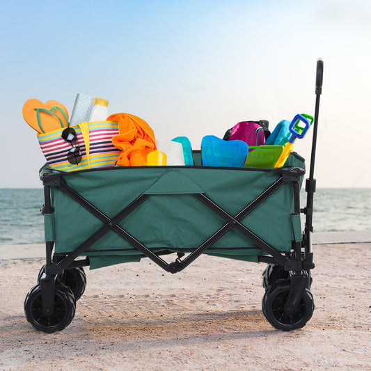 Folding Metal Frame Garden Trolley - Green