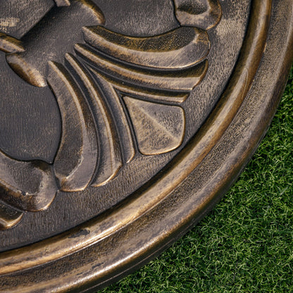 Outsunny 13KG Round Parasol Base Heavy Duty Cement Stand Umbrella Holder Bronze