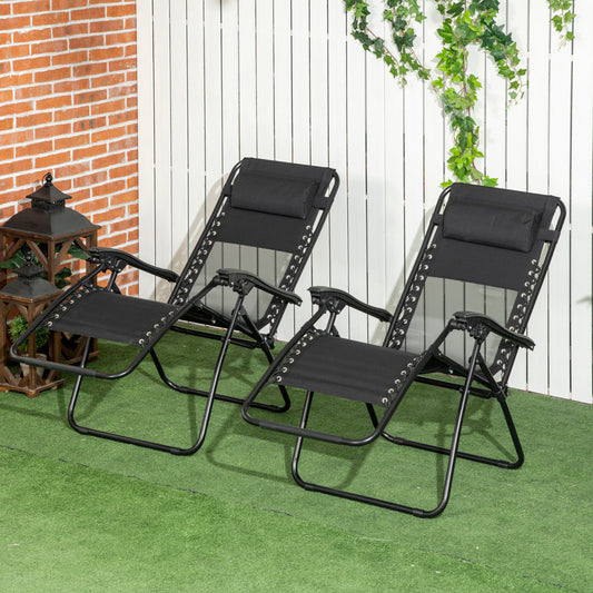 Garden Recliner Chairs Set of 2