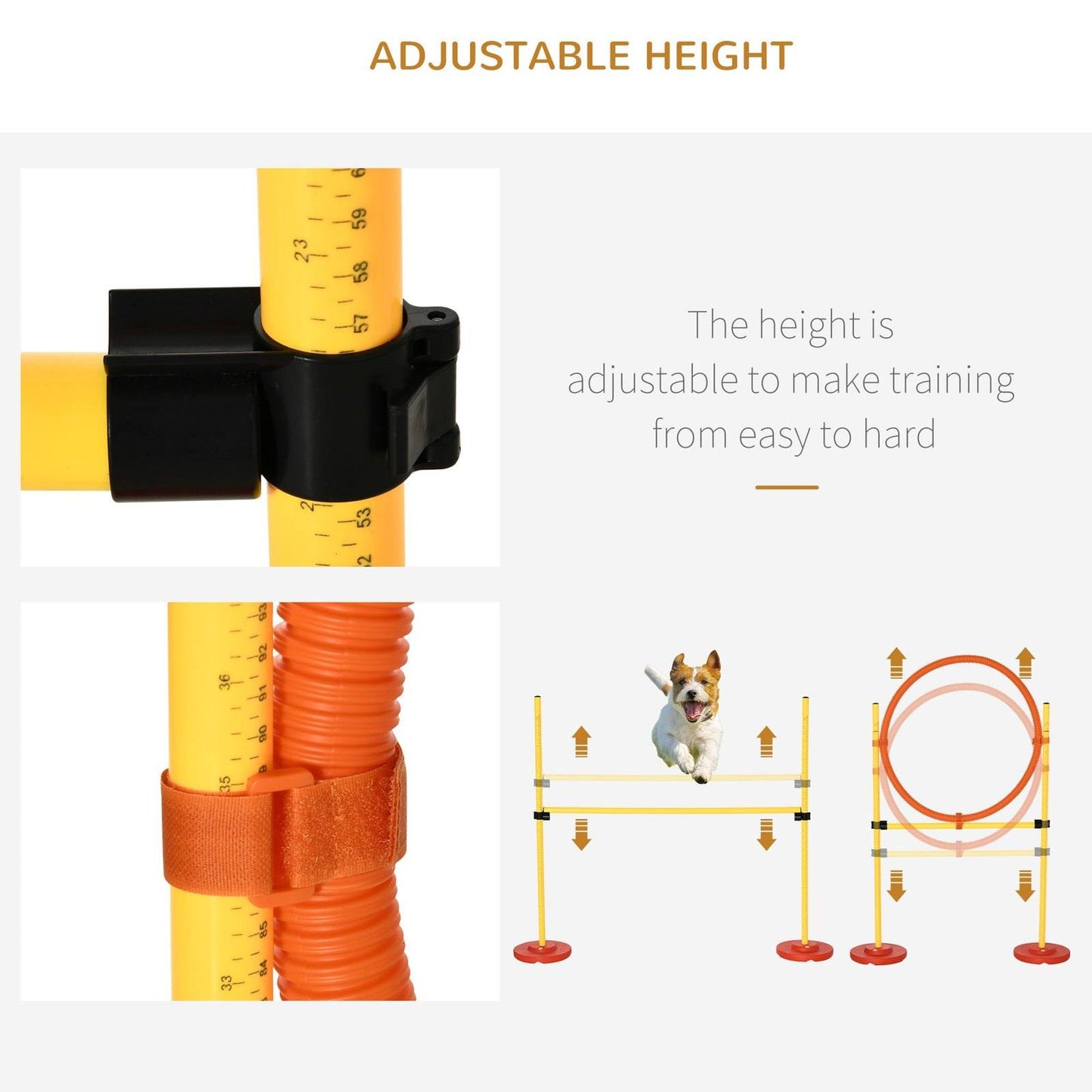 Portable Pet Agility Training Obstacle Set For Dogs With Adjustable High Jumping Pole