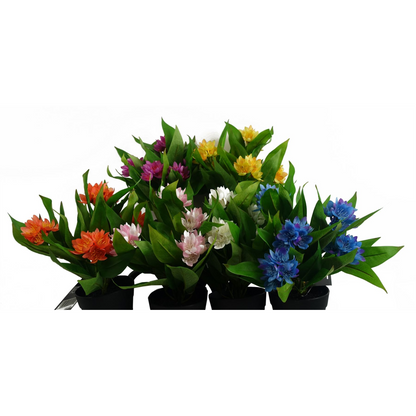 6x 18cm Artificial Freesia Plants in Assorted Colours Flowering