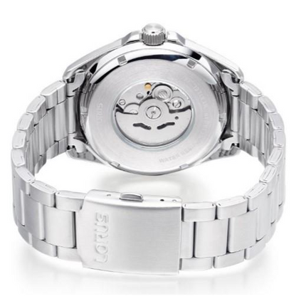 Lorus Mens Automatic Date Black Dial Stainless Steel Bracelet Watch RU401AX9