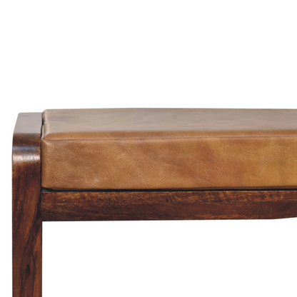 Artisan Furniture Solid Wood Small Buffalo Slatted Hallway Bench