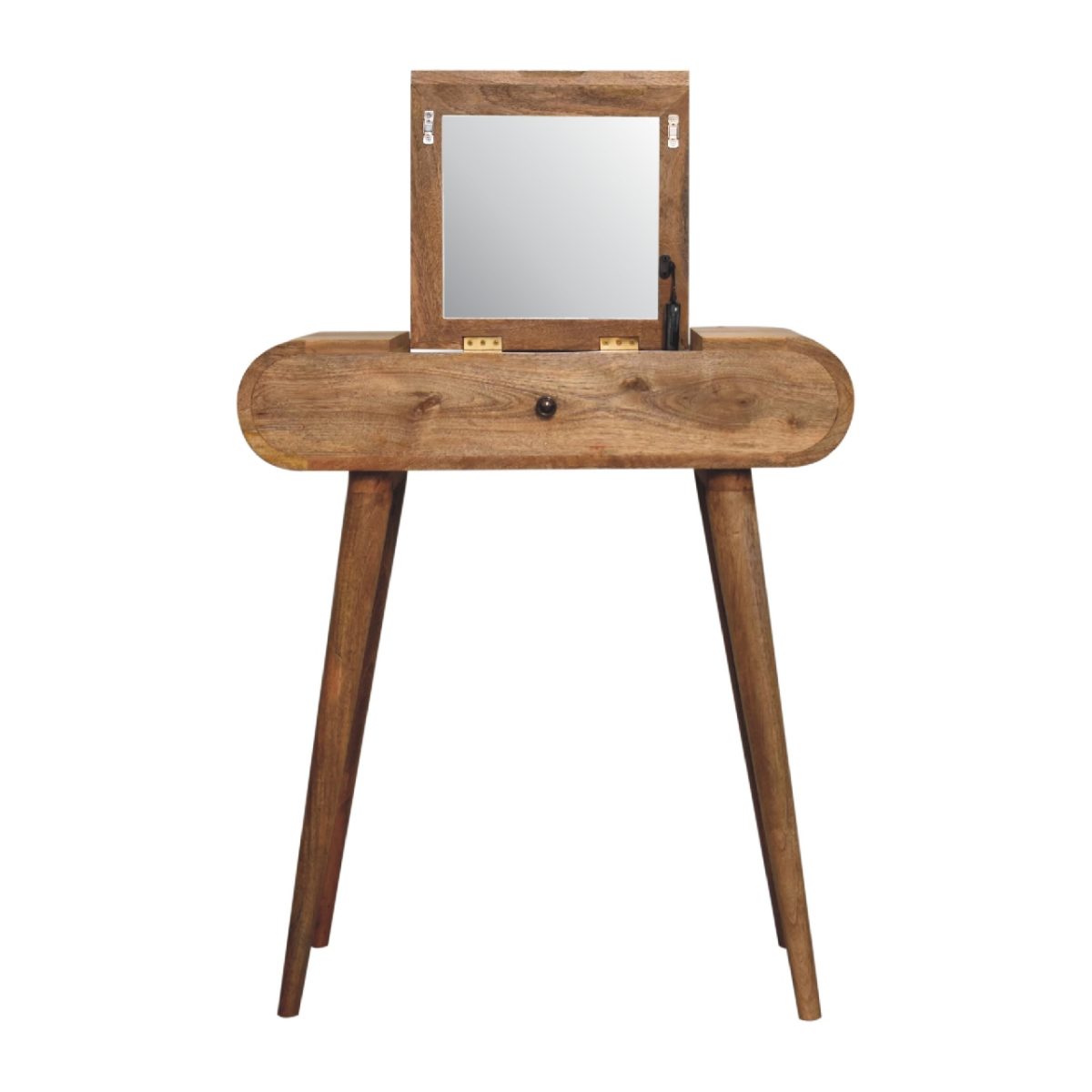 Artisan Furniture Solid Mango Wood Mini Oak-ish Round Dressing Table 79x70x35 cm