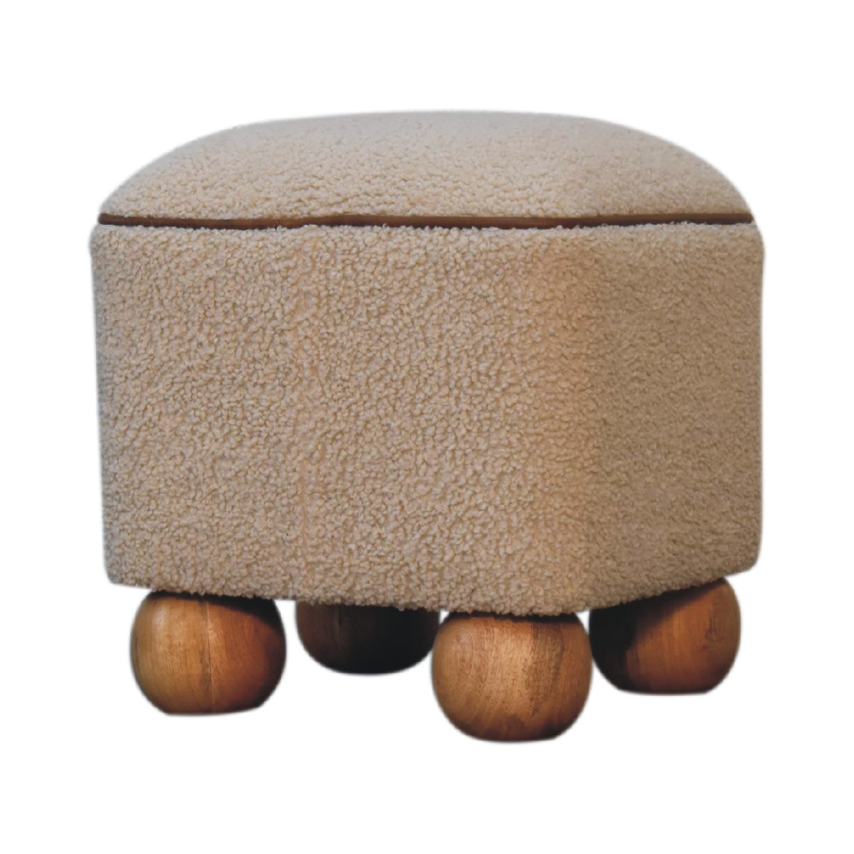 Artisan Furniture Solid Mango Wood Serenity Footstool with Ball Feet