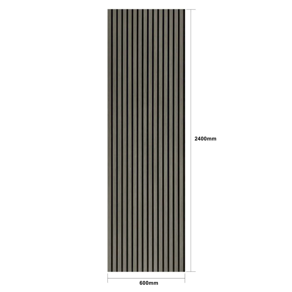 Grey Oak Acoustic Wall Panels 240cm x 60cm - 2 Pack