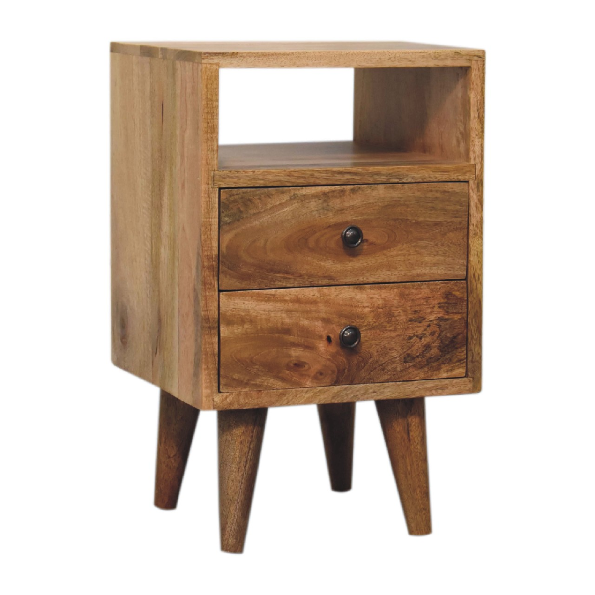 Artisan Furniture Solid Wood Mini Oak-ish Classic Open Bedside
