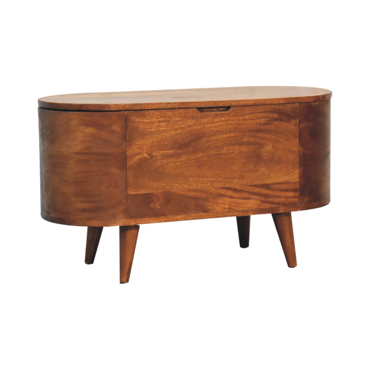 Artisan Furniture Solid Mango Wood Chestnut Rounded Lid up Blanket Box