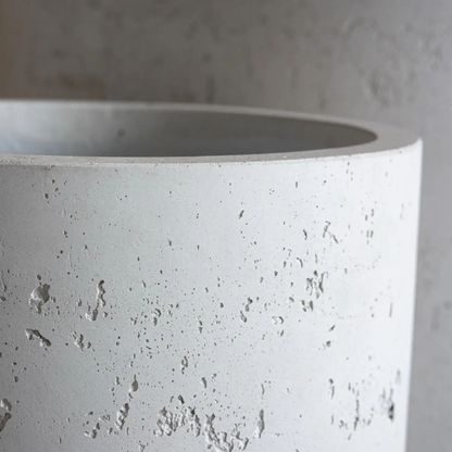 Aurella | White Mist – 85cm XX Large Concrete Cylinder Planter – 365L Round Plant Pot