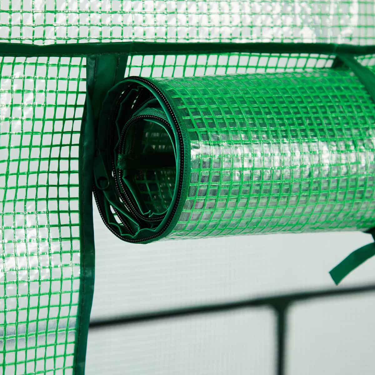 Mini Walk-in Greenhouse with PE Cover, 4-Shelf Indoor Outdoor Plant Gardening Green House for Garden Backyard, 56" x 29" x 77", Green