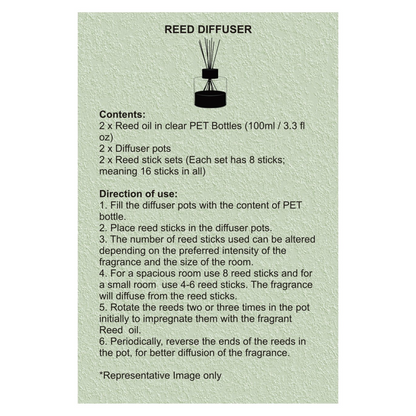 Artisan Furniture Adira Glass Bottle Diffuser Set (Mandarin & Apple Cinnamon)