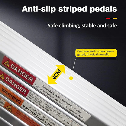 DayPlus 3.2-6.2M Telescopic Ladder with Roof Hook Kit Aluminium Portable Multi-Purpose Folding Portable Heavy Duty Extendable