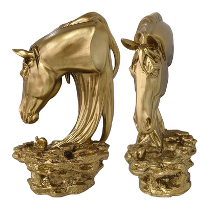 Horse Head Statue Animal Bust Sculpture Modern Tabletop Ornament for Office Home Decoration