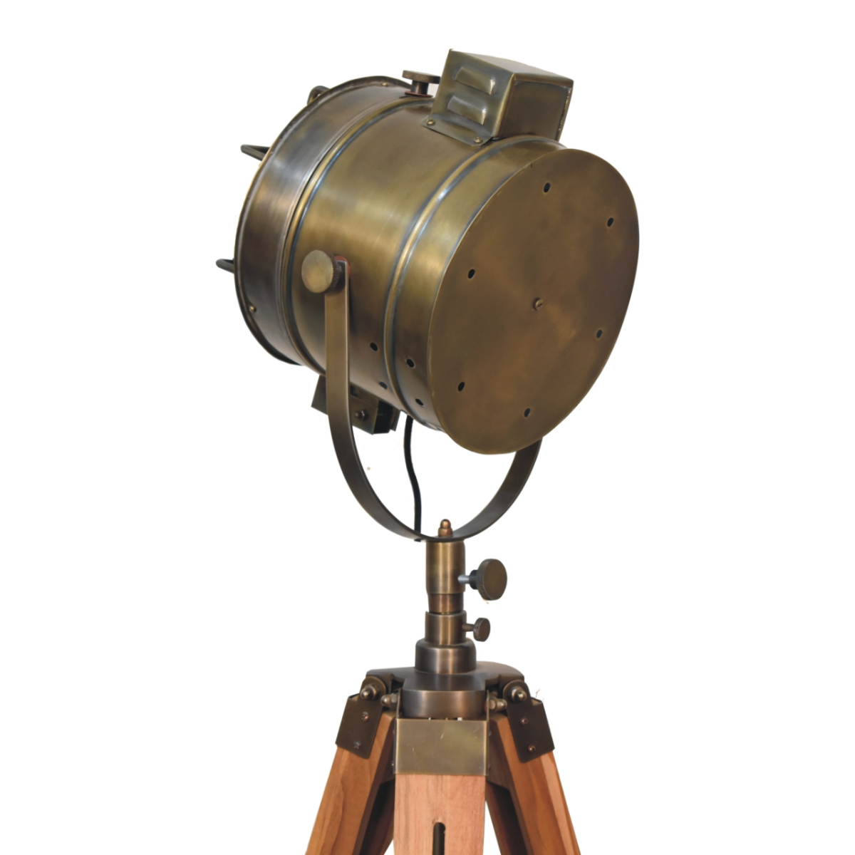 Artisan Furniture Home Decor Accessories - Caged Brass Spotlight Floor Lamp