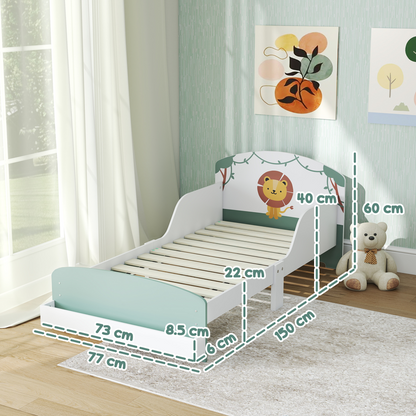 AIYAPLAY Toddler Bed, Lion-Themed Kids Bed Frame with Storage