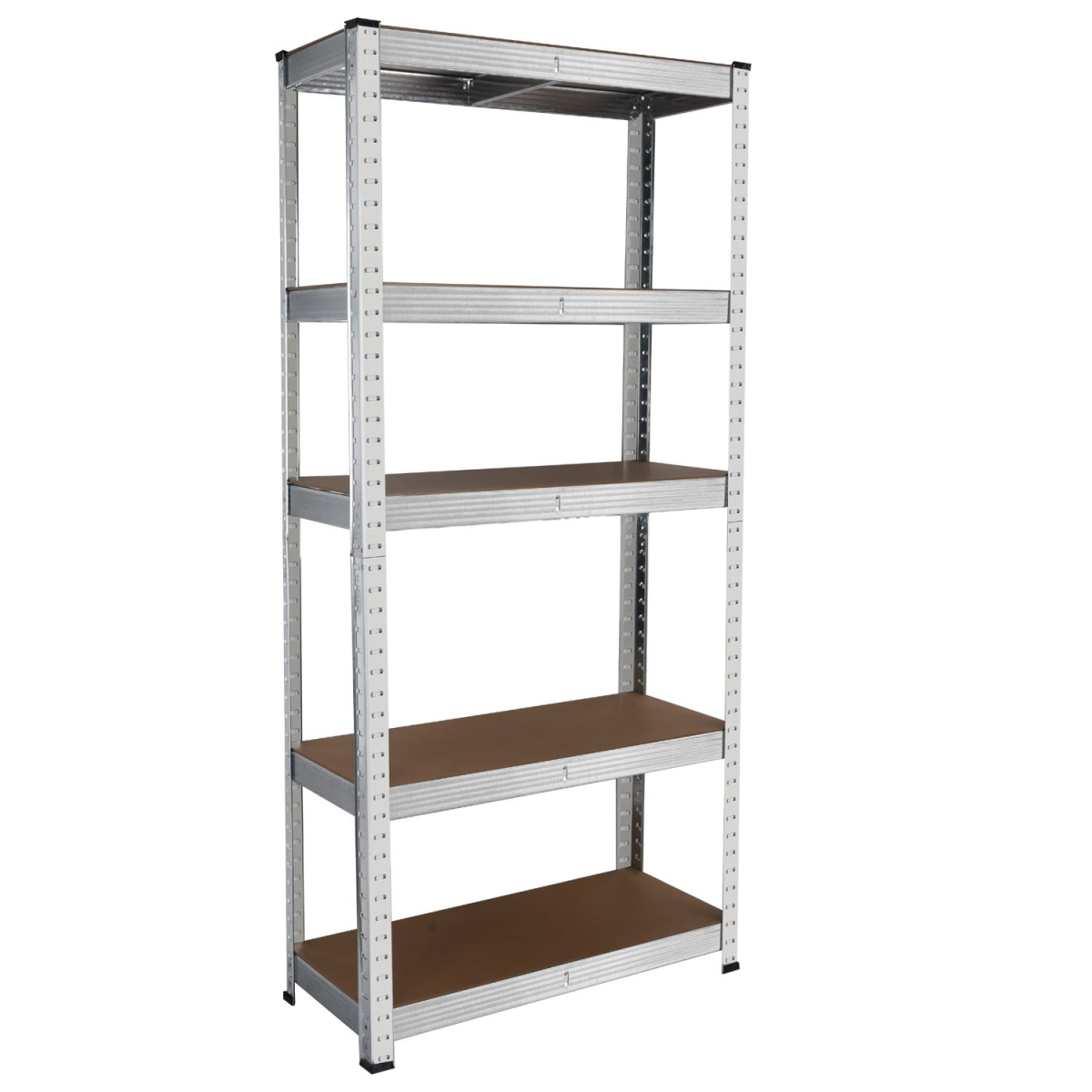 2x Heavy Duty Steel & MDF 5 Tier Galvanized Racking Shelf