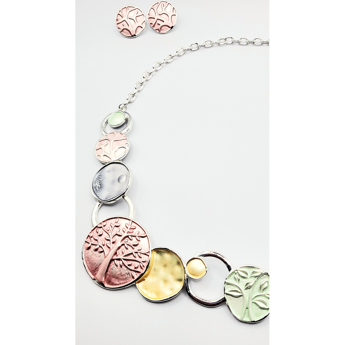 Abstract Tree Of Life Necklace & Earrings Set