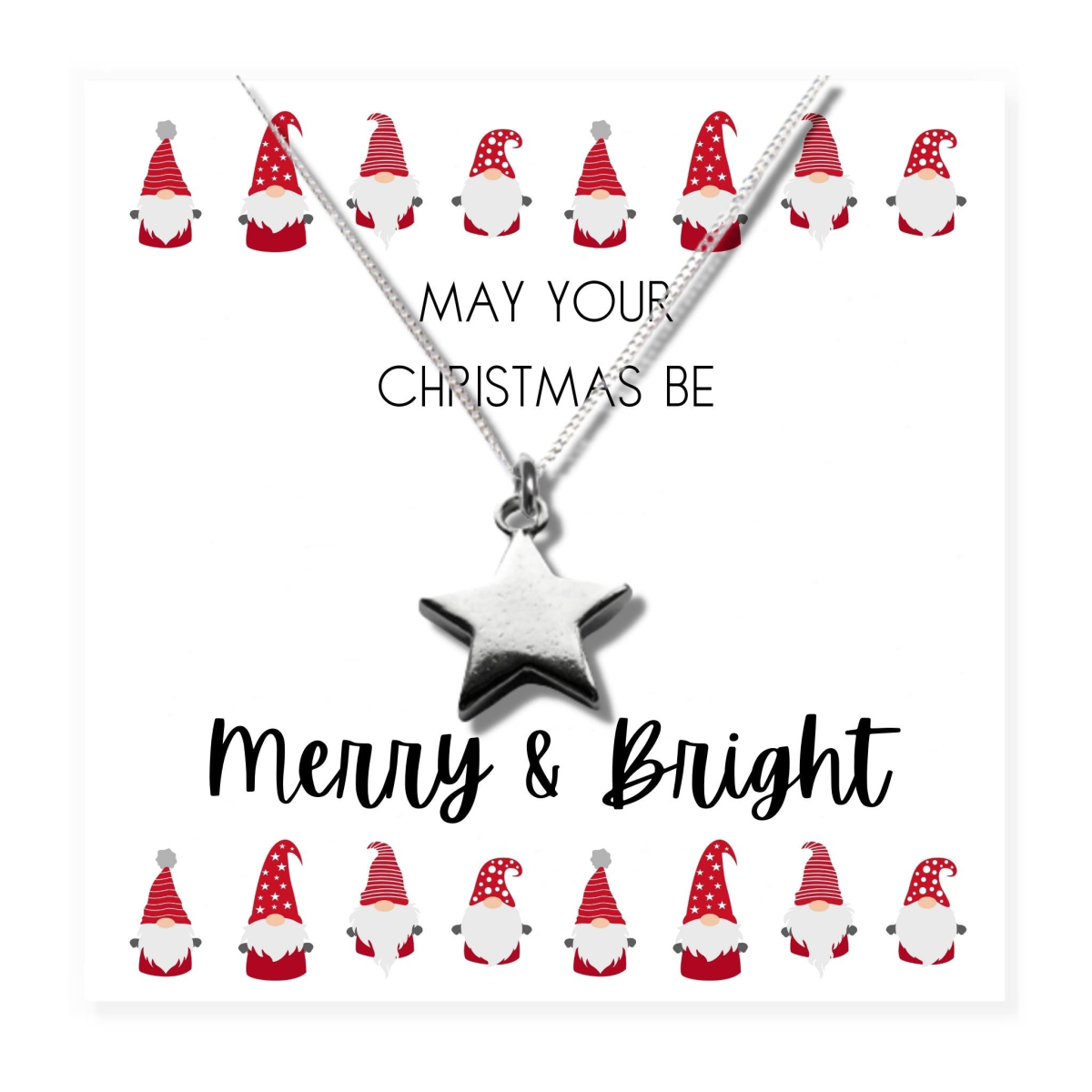 Merry & Bright Christmas Mini Gift Hamper & Silver Star Necklace