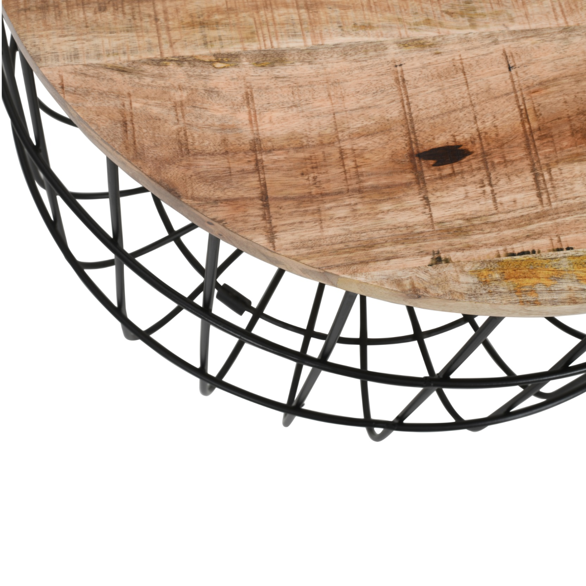 Surrey Solid Wood & Metal Wire Coffee Table