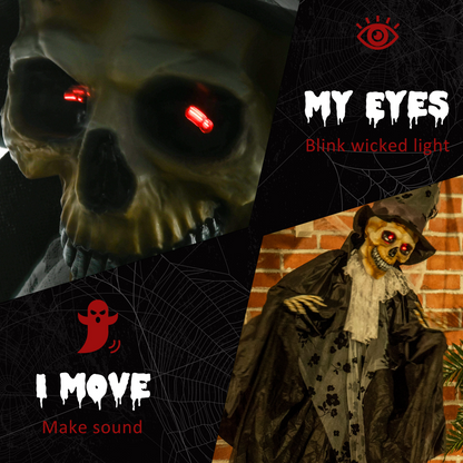 Outsunny 189cm Animated Prop Ghost Bridegroom, Indoor Halloween Decorations