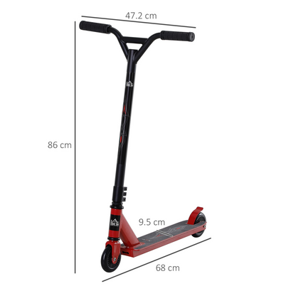 HOMCOM Stunt Scooter Complete Trick Scooters Kick Scooters Teenagers Red