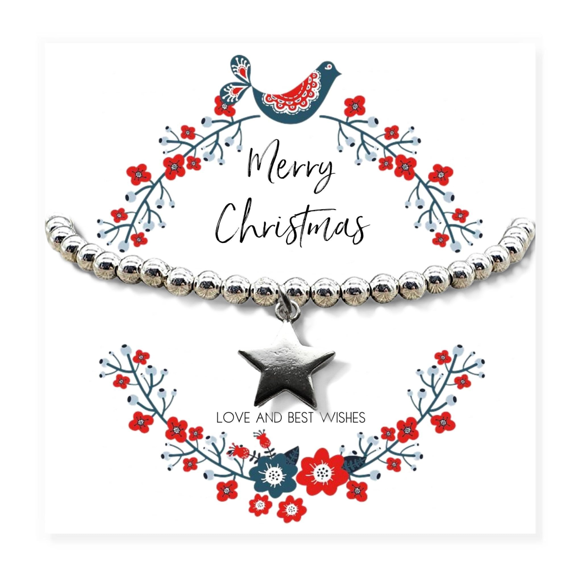 Christmas Star Gift Hamper | Silver Star Bracelet & Jewellery Box