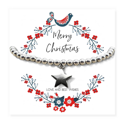 Christmas Star Gift Hamper | Silver Star Bracelet & Jewellery Box