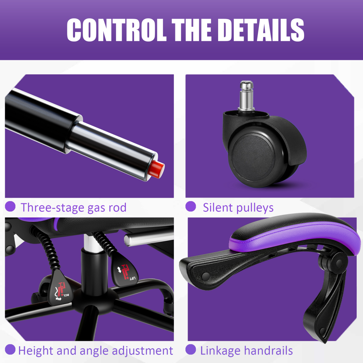 Video Game Chair for Adults, Computer Chair Gaming Chairs for Kids, Adjustable Lumbar Pillow Headrest Office Desk Chair Gamer Chair with Footrest