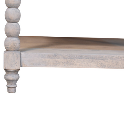 Artisan Furniture Solid Wood Barclay Acid Wash Coffee Table, 1 Shelf, Beige