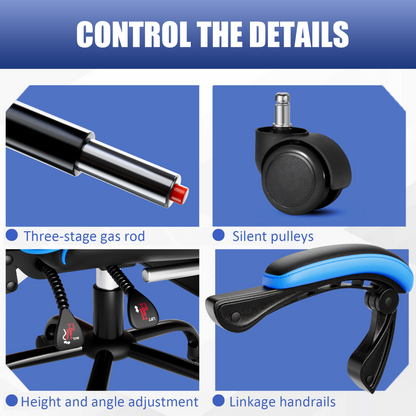 Video Game Chair for Adults, Computer Chair Gaming Chairs for Kids, Adjustable Lumbar Pillow Headrest Office Desk Chair Gamer Chair with Footrest