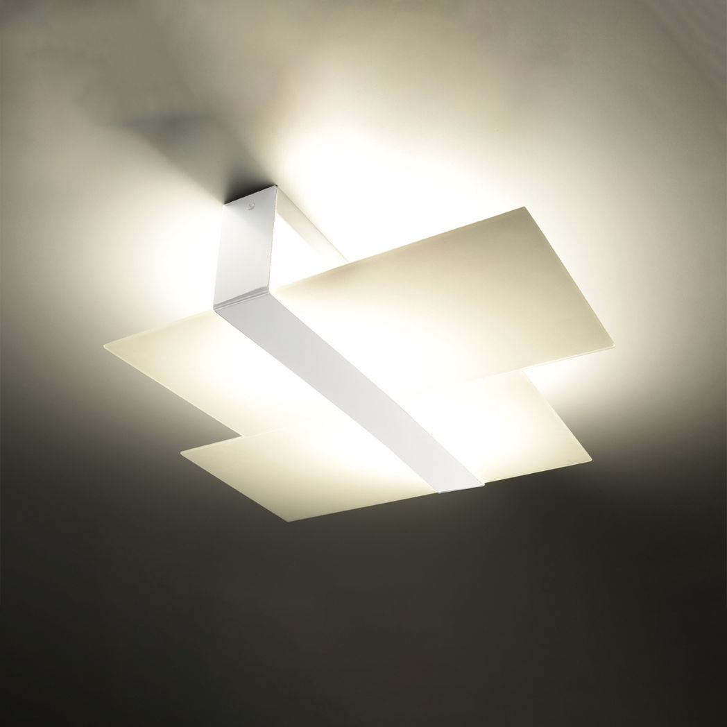 Ceiling lamp steel, glass Massimo modern Design E27