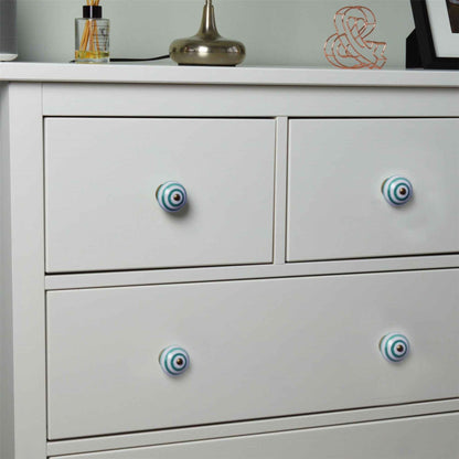 Round Stripe Ceramic Cabinet Knob