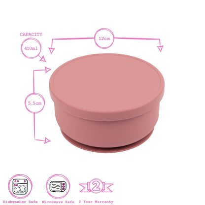 Silicone Baby Suction Bowl with Lid