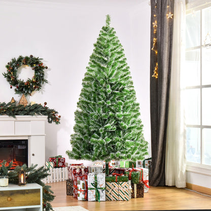 Homcom 7FT Indoor Christmas Tree Artificial Decoration Xmas Gift with Metal Stand Branch Tips