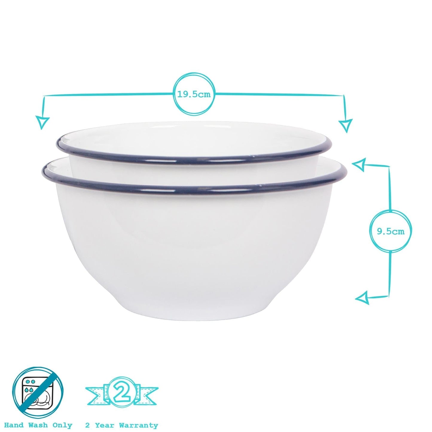 White Enamel Mixing Bowl Set