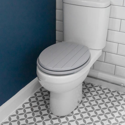 Grey Soft Close Tongue & Groove Toilet Seat