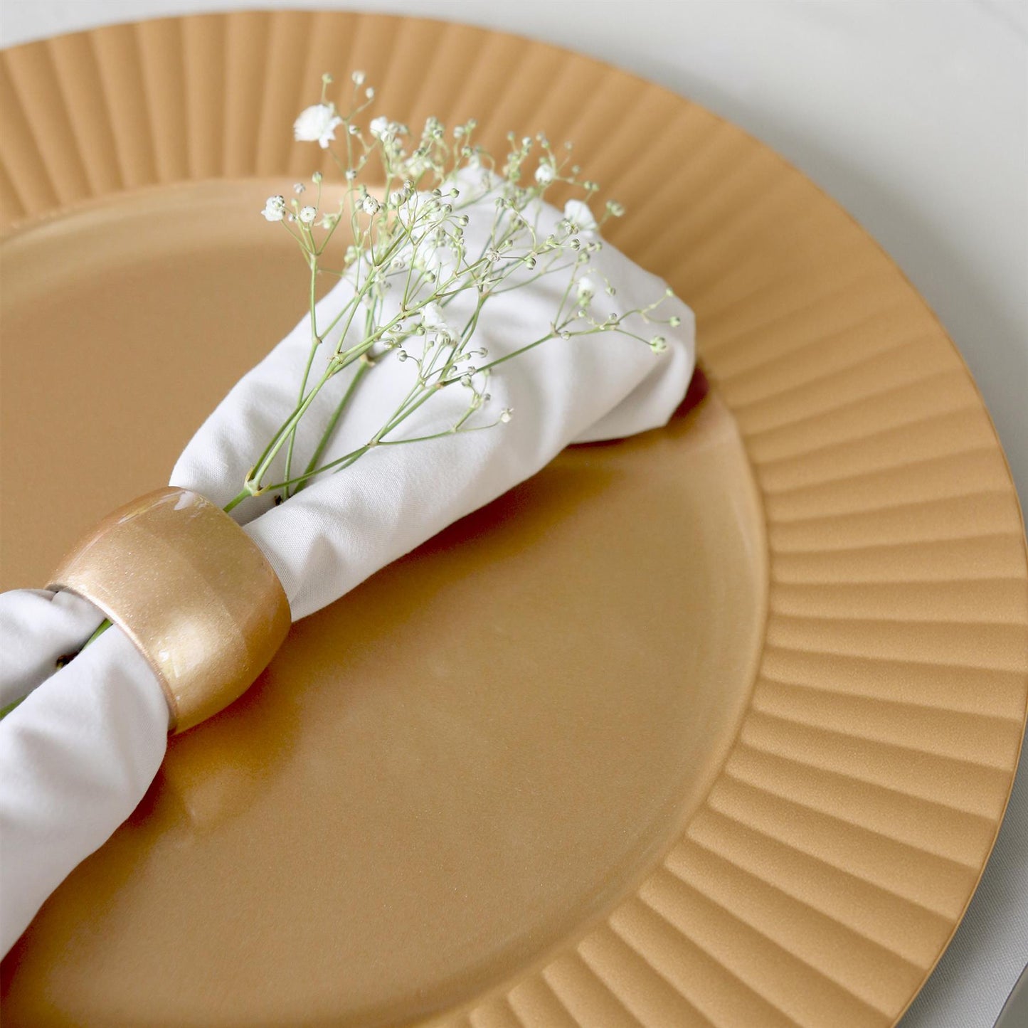 12pc Round Fluted Charger Plates Set - 33cm