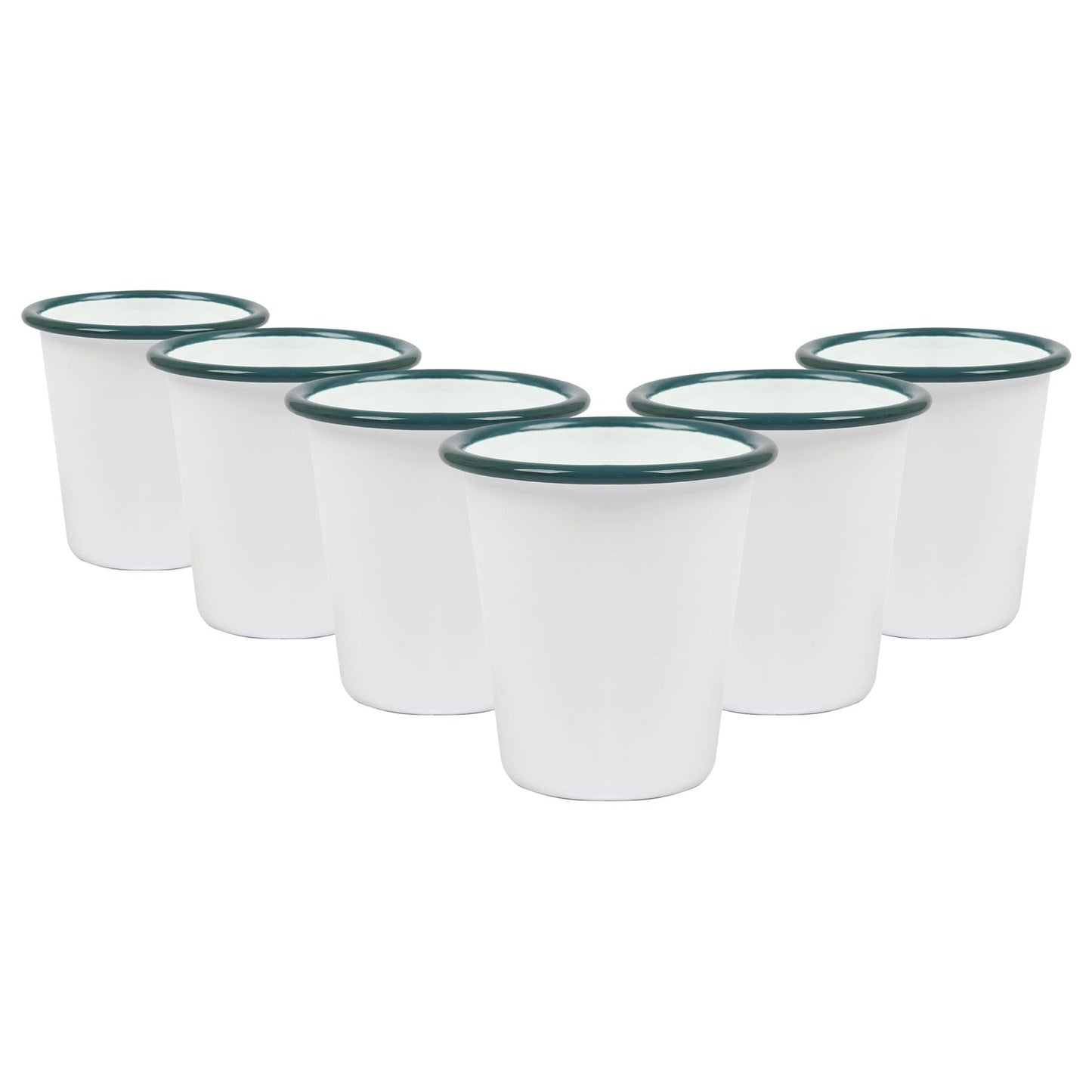 300ml White Enamel Tumblers - Pack of 6