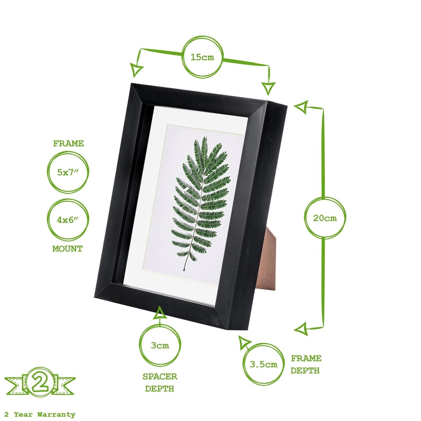 5" x 7" Grey 3D Box Photo Frame - with 4" x 6" Mount