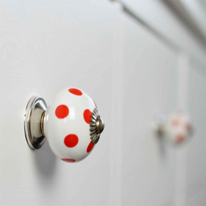 Round Spot Ceramic Cabinet Knob