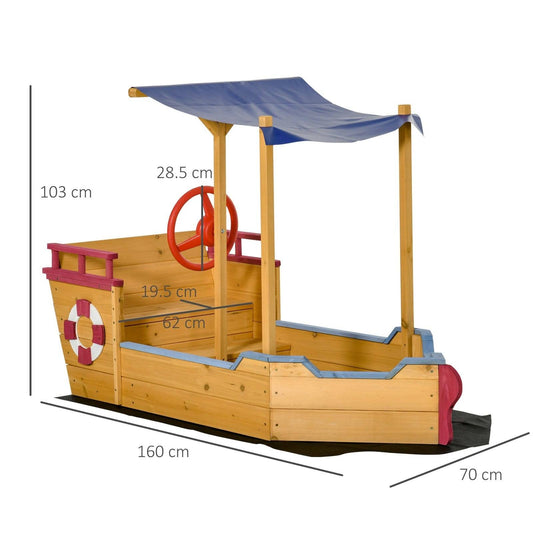 Kids Wooden Sandbox