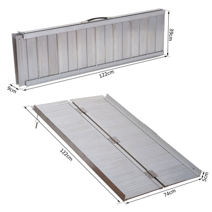 Folding Aluminium Ramp Wheelchairs/Scooters/Pet Mobility Ramp W/Handle 40"