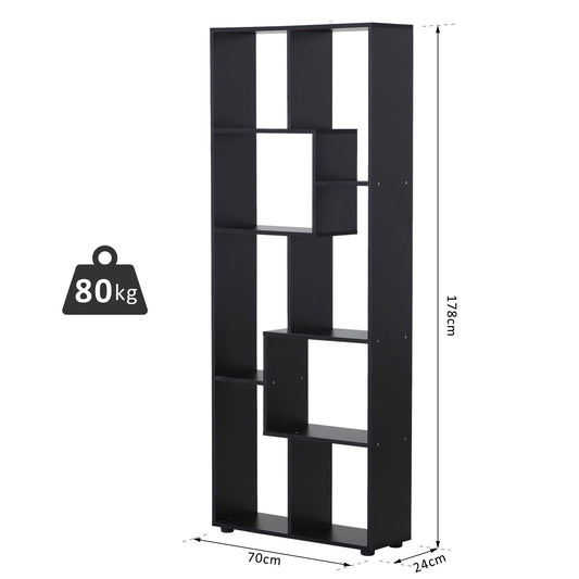 Eight-Section Tall Shelving Unit - Black