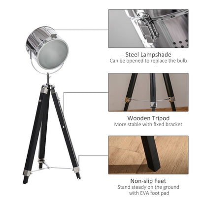 Industrial Style Adjustable Tripod Floor Lamp Searchlight Reading Lamp