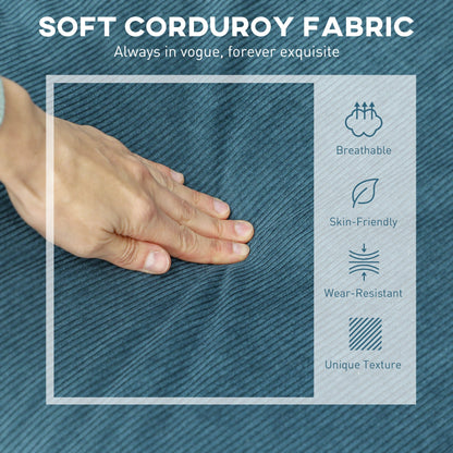 HOMCOM 3 Seater Corner Sofa Couch Settee with Chaise Lounge, Blue