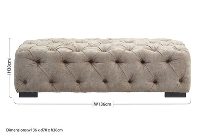 Fenton Natural Fabric Tufted Rectangular Footstool
