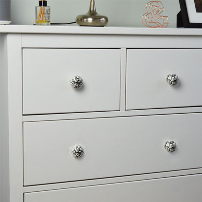 Round Geometric Ceramic Cabinet Knob