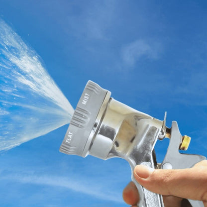 6 Function Dial Garden Hose Spray Gun Heavy Duty Chrome Plate Finish